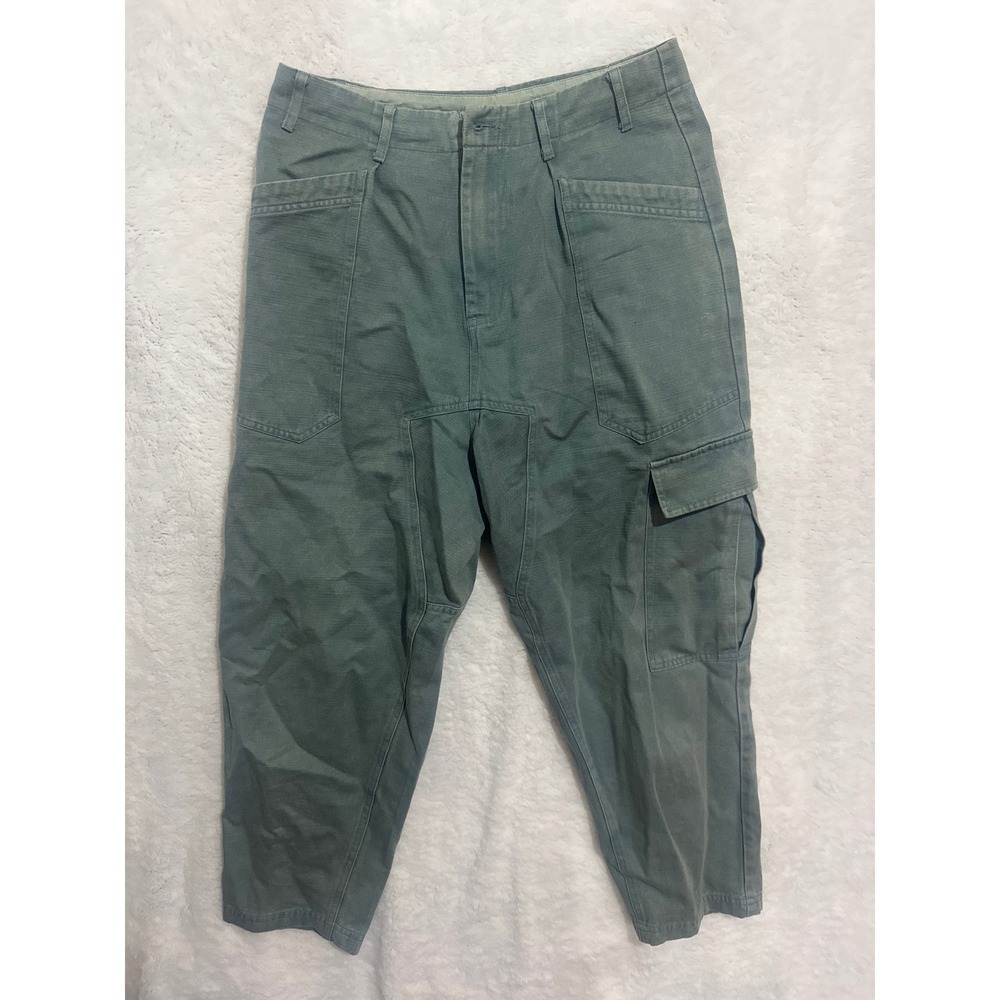 Böhme Blue Cropped Cargo Pants‎ Utility Style Pockets Womens Size XS NWT